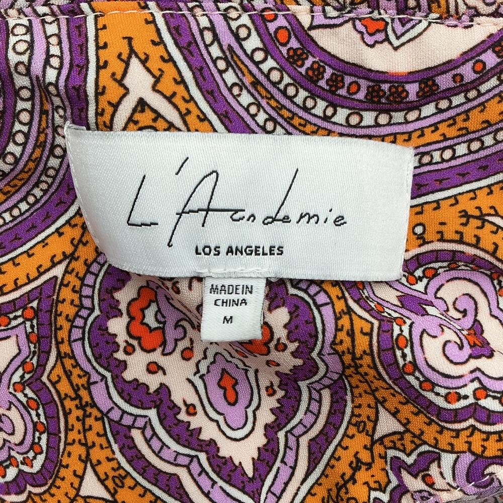 L'Academie Paisley Orange Wildler Skirt Size M - Picture 4 of 4